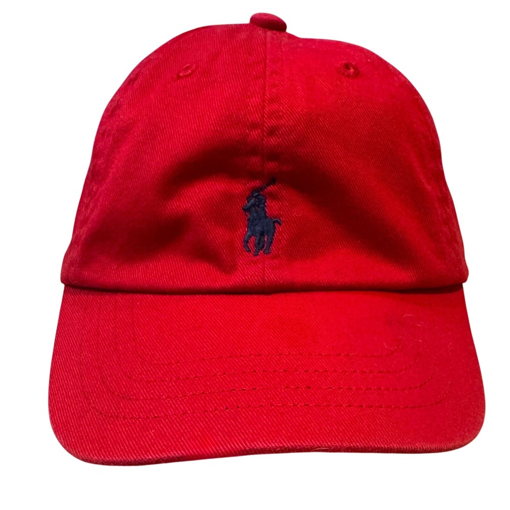 Polo Ralph Lauren Kids Red Cotton Chino Baseball Cap Hat 12M-24M 48cm